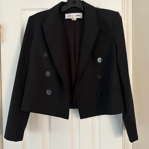 Veronica Beard Nevis Black Cropped Blazer 8 - Picture 2 of 11